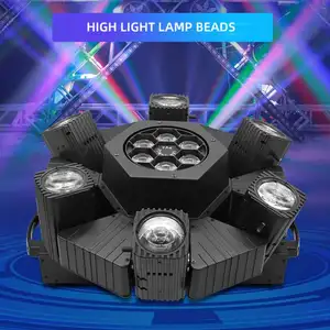 New LED Six Eyes Rotating Bee Eyes Light Seven-color Rotating Scanning Light KTV Bar Beam light