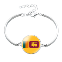 Bracelet personnalisé avec drapeau national d'Afrique du Sud, chaîne en métal et cabochon, idéal pour les matchs de football et comme souvenir de la culture européenne