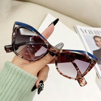 Nouvelles Lunettes de Soleil Tendance Kaki Effet Écaille de Tortue Monture Cat-Eye Polyvalentes Design Unique Style Européen Américain Protection UV400