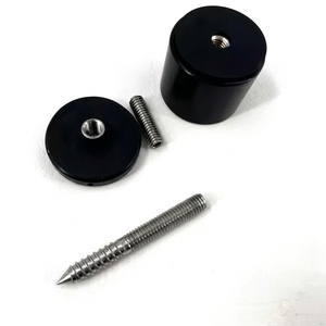 <span class=keywords><strong>Kit</strong></span> de fixation <span class=keywords><strong>pour</strong></span> verre de volière <span class=keywords><strong>en</strong></span> verre noir mat sur mesure, avec plaques <span class=keywords><strong>en</strong></span> acier inoxydable noires et trous pré-percés, à commande sur mesure - Product Image 3