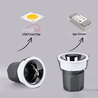 Projecteur LED encastré en aluminium à spectre complet, anti-éblouissement, pour hôtels et villas, éclairage mural intelligent sans lumière principale