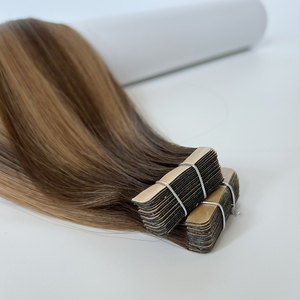 SDD Camel Rich Dimensional Balayage Brown Tape-ins 100 Real Remy Cutícula Cabello <span class=keywords><strong>humano</strong></span> intacto Extensiones de doble dibujado - Product Image 1