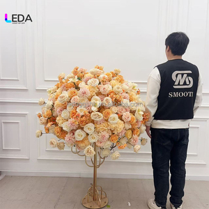 ลูกบอลดอกกุหลาบสีส้มขนาดใหญ่ LEDA ของตกแต่งงานแต่งงานทำมือ งานประดิษฐ์ จัดดอกไม้แบบนุ่มนวล ขายส่ง - Product Image 2