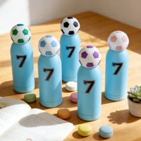 Bouteille d'eau de football personnalisée en acier inoxydable 304, gourde sportive isotherme, souvenir pour fans