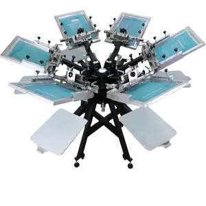 Ruida NS606-HD 6 table de presse 6 couleur t-shirt soie microadjustable écran machine d&#39;impression avec microregistration
