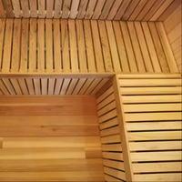 Kaca Sauna panorama luar ruangan bergaya 4-orang, kayu Cedar, finishing kontemporer & Bluetooth, harga murah