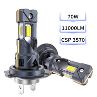 Nouveau design, éclairage sur 3 côtés, phares de voiture à LED, plug and play, ampoules de phares à LED H4 H7 avec faisceau de remplissage
