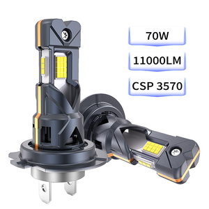 ไฟหน้ารถยนต์ LED ดีไซน์ใหม่ 3 ด้าน ให้แสงสว่างแบบ Plug and Play รุ่น H4 H7 พร้อมไฟส่องสว่างเสริม - Product Image 1