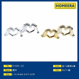 Ceramica cuore Art Deco ornamenti in oro e argento per la decorazione per la casa personalizzabile dimensioni all'ingrosso e opzioni di massa disponibili - Product Image 1