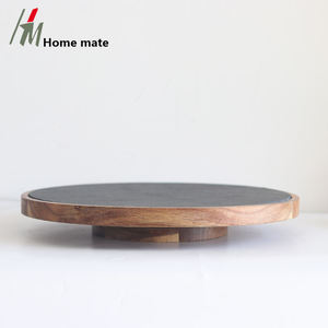 Nuevo producto, decoración del hogar, arte y artesanía, pizarra redonda portátil y tabla de quesos de madera, Susan perezosa - Product Image 3