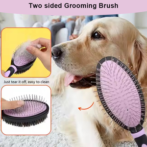 Spazzola professionale per la toelettatura degli animali domestici a doppio lato spazzole per la pulizia degli animali domestici strumento di <span class=keywords><strong>Deshedding</strong></span> - Product Image 5