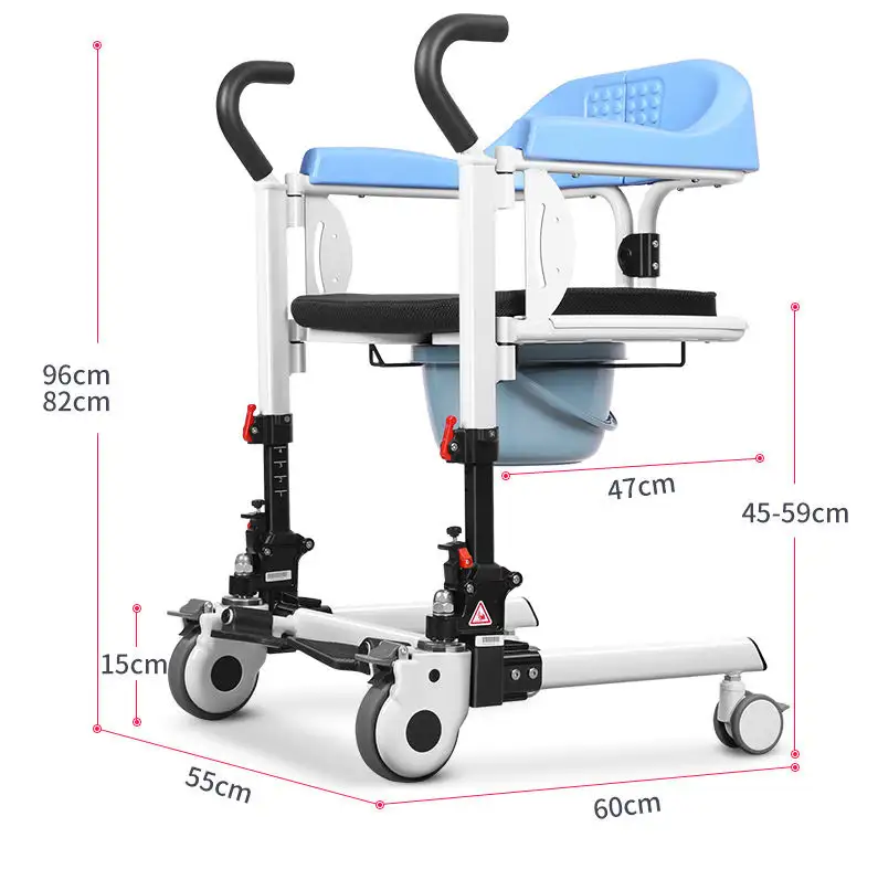 Déplacement manuel patient handicapé Imove ascenseur chaise de transfert transport salle de bain commode siège de toilette fauteuil roulant