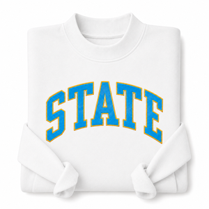 Sweat-shirt à col rond en chenille brodé sur mesure, style universitaire, avec design de lettres en relief pour les vêtements d'équipe universitaire - Product Image 6