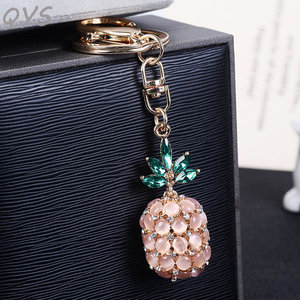 QYS Rhinestone Pineapple Keychain Colorful Crystal Fruit <b>Bag</b> Charm Metal <b>Key</b> <b>Ring</b> Car Accessory Gift - Product Image 5