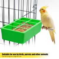 Bas prix rutine poulet alimentation boîte à nourriture caille perroquet mangeoire en plastique Pigeon Cage suspendu mangeoire avec grille