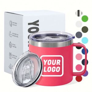 Taza de Café de Viaje con Tapa y Asa, Logotipo Personalizado, Grabado Láser, Impresión UV, Diseño Clásico para Camping, 12/14/16/24 oz - Product Image 1