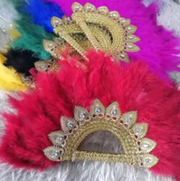 Big Size African Feather Fan Damen Hochzeits feder Fan für Braut feder Nigerian Flower Handfan