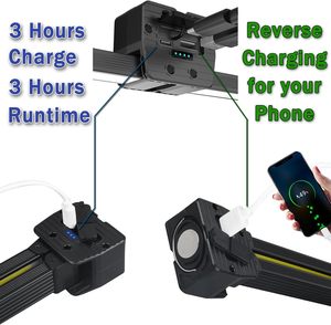 Gym Lamp for Posing 180 Degree Folding Magnetic Work <b>Light</b> 7th Gear Dimming USB <b>Rechargeable</b> Power Bank - Product Image 3