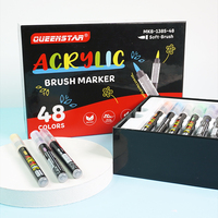 Fabricant OEM, ensemble de marqueurs liquides droits pour l'art, 48 couleurs, couleurs assorties, marqueurs acryliques à tête souple pour le bricolage