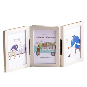 Unique Designed 7 Inch Wall Photo Wedding Photo Frame Triple <b>Combination</b> Folding Photo Frame Set - Product Image 1