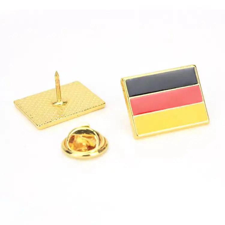 Fabbrica stock piccola quantità all'ingrosso lega distintivo in metallo bandiera tedesca distintivo