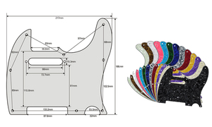 5 trous 1Ply noir <span class=keywords><strong>Vintage</strong></span> TLGuitar Pickguard pour FD américain mexicain fabriqué Standard TL Style guitare électrique - Product Image 5