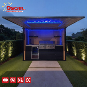 Meubles de cuisine, ensemble de barbecue de style moderne, patio, jardin, cour, cuisine extérieure durable en acier inoxydable résistant à la rouille - Product Image 1