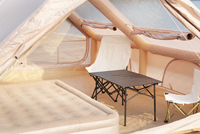 Grand stock – Tente de glamping et tente de camping extérieure de 12 m² avec double lucarne et double porte, hauteur latérale de 75 cm