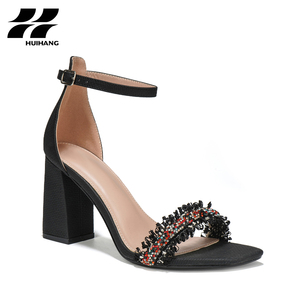 Tinh vi ren rìa trang trí mắt cá chân dây đeo cao gót Dép Slip-On thoải mái mặc cho tất cả các mềm cho mùa hè bên - Product Image 2