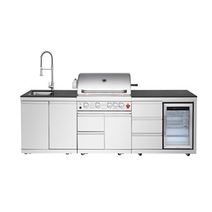 Cocina Exterior de Acero Inoxidable de Lujo para Asados, 59500 BTU, 4 Quemadores con Infrarrojos Traseros y Centro para Bebidas - Product Image 2