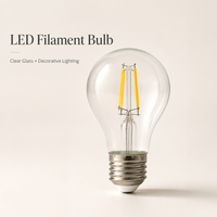Ampoule à filament LED A60 personnalisée, résistante aux hautes températures, anti-choc, lampe vintage avec couleur de filament réglable
