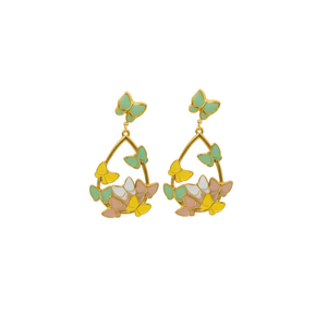 Pendientes Colgantes de Moda, Chapados en Oro PVD, Acero Inoxidable 316L, Diseño de Mariposa Sostenible y Resistente - Product Image 2