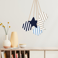 Ornement nautique Style méditerranéen étoile de mer coquille poisson pendentif suspendu en bois pour la maison décoration murale cintre artisanat cadeau