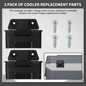 Igloo Cooler Hinge Replacement Parts 25 52 72 Qt Durable Black Plastic With Screws For BMX Coolers - Product Image 3