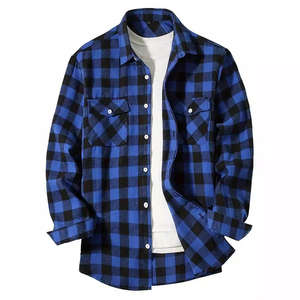 TONGYANG primavera e autunno alla moda <span class=keywords><strong>camicia</strong></span> da <span class=keywords><strong>uomo</strong></span> a manica lunga in cotone nuovo Plaid spazzolato per il tempo libero flanella senza ferro - Product Image 6