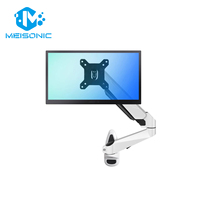 Meisonic-GM212-Pince de Table-30cm Écran Tactile en Aluminium Blanc Support PC Bras de Robot Industriel Mural 27 "Support de Moniteur