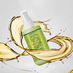 Huile capillaire réparatrice biologique à l'arbre à thé et à la menthe, hydratante et apaisante pour cheveux bouclés, abîmés et crépus, marque privée - Product Image 4