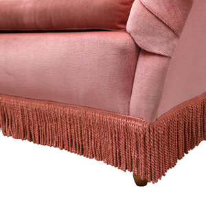 Canapé incurvé moderne suédois en velours rose avec frange Salon Tufté Petit canapé <span class=keywords><strong>2</strong></span> <span class=keywords><strong>places</strong></span> Glands Farmhouse Loveseat à <span class=keywords><strong>vendre</strong></span> - Product Image 6