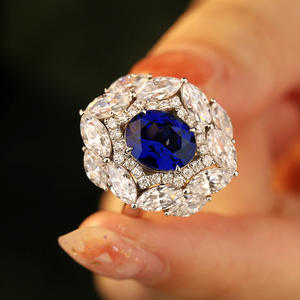 แหวนแฟชั่นทุกแบบ เครื่องประดับพลอยสีน้ำเงินและทับทิมที่เพาะเลี้ยงในห้องปฏิบัติการ - Product Image 3