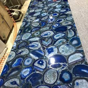 Agate bleue <span class=keywords><strong>lumineuse</strong></span> 2024, plan de travail en agate naturelle, pierre semi-précieuse pour mur, plafond, sol, escalier, table, coiffeuse - Product Image 5