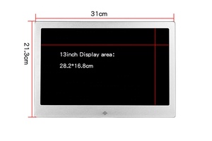 Marco de Fotos Digital Metálico de 13 Pulgadas con Pantalla LCD de Alta Definición, Reproducción en Bucle de Imágenes y Videos, Máquina de Publicidad a través de USB/SD - Product Image 5