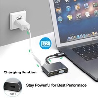 Adaptador Hub 4 en 1 Tipo-C a /VGA/PD/USB-C Todo en Uno HD