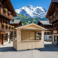 Meilleures ventes : Kiosque alimentaire pliable en bois pour Noël, maisonnettes en bois écologiques et sûres pour le marché européen