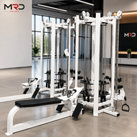 MRD-B1400-2 Equipo de Gimnasio Multifuncional Comercial de 4 Estaciones, Máquina de Entrenamiento de Fuerza Multifuncional para Gimnasio