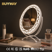 Miroir de maquillage éclairé par LED blanc de 36 cm avec 74 lumières LED SMD, rotation à 360°, miroir de table pour la coiffeuse, variateur d'intensité tactile