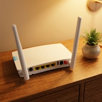 Modem Fiber Optik GM220-S FFTH GPON Epon 1GE+3FE+POTS RJ45 2.4G WiFi Konektor SC 12V DC ONU Jaringan