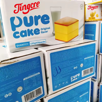 Vente en gros usine Jingcre Pain blanc doux et moelleux 100g*36pcs, à base de farine de blé, lait et raisins, type gâteau sandwich, faible en gras, certifié HALAL, sain