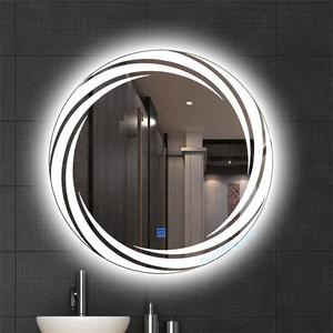 <span class=keywords><strong>Espejo</strong></span> de Baño Redondo Moderno con Retroiluminación LED, Montado en la Pared, con Luz Regulable e Iluminación y Función Antivaho - Product Image 3