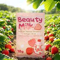 Bioby OEM Lait en Poudre de Collagène Beauté Saveur Fraise-Melon avec Collagène Hydrolysé pour l'Éclat et l'Hydratation de la Peau Vente en Gros