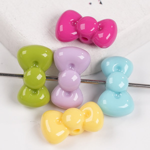 Mini Perlas <span class=keywords><strong>de</strong></span> Lazo Color Crema <span class=keywords><strong>de</strong></span> 17x10mm con Agujero, Lindas Perlas Acrílicas con Forma <span class=keywords><strong>de</strong></span> Lazo para DIY, Cadena para Teléfono, Pulsera, Collar, Fabricación <span class=keywords><strong>de</strong></span> Joyería - Product Image 3